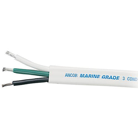 Ancor 131710 Marine Grade Tinned Triplex Cable, Black/Green/White Conductors, 16/3 AWG, 100', White Jacket