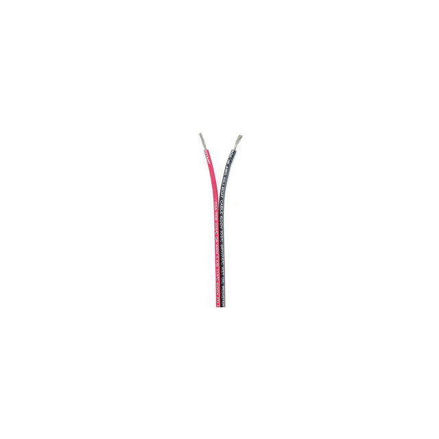Ancor 153110 Marine Grade Tinned Copper White Flat Signal Cable, 16/2 AWG, 100', Black/Red