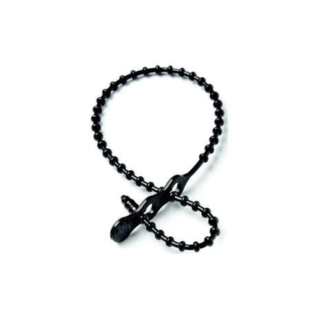 Reusable Beaded Cable, Ties, 8″ Black, 15/pk