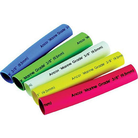 Ancor Adhesive Lined Heat Shrink Tubing Assorted 3/4" x 3"  (Yellow, White, Black, Green)