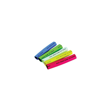 Ancor Adhesive Lined Heat Shrink Tubing Assorted 3/8' X 3" (Black, Green, Red, White, Yellow)
