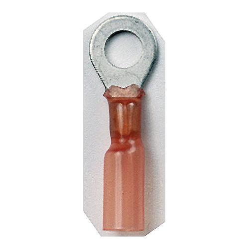 Ancor 310299 Marine Grade Heat Shrink Ring Terminals, #8 Fastener, 22-18 Wire, Red, 100/Pk