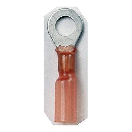 Ancor 310299 Marine Grade Heat Shrink Ring Terminals, #8 Fastener, 22-18 Wire, Red, 100/Pk