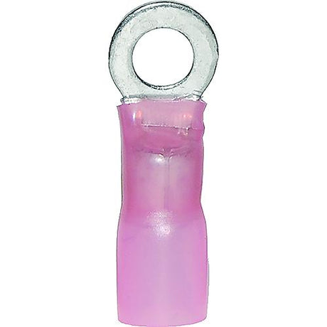 Ancor 321403 Marine Grade Heat Shrink Ring Terminals, 1/4" Fastener, 8 Wire, Red, 3/Pk