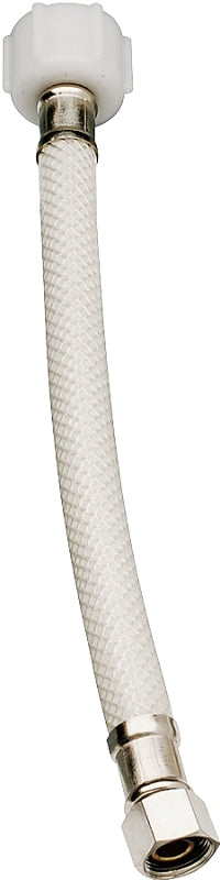 Plumb Pak EZ Series PP23872 Toilet Supply Tube, 20 in L, 3/8 in Inlet, Compression Inlet, 7/8 in Outlet, Ballcock Outlet
