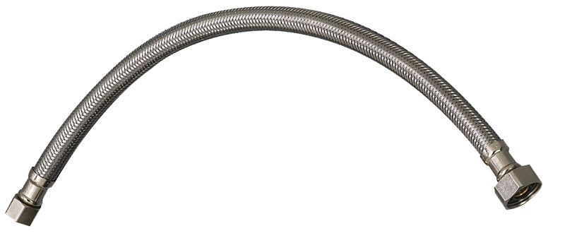 Plumb Pak EZ Series PP23802 Sink Supply Tube, 16 in L, 3/8 in Inlet, Compression Inlet, 1/2 in Outlet, FIP Outlet