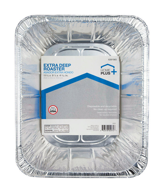 Home Plus 9-1/4 in. W X 11-3/4 in. L Deep Roaster Silver 1 pk, Pack of 12