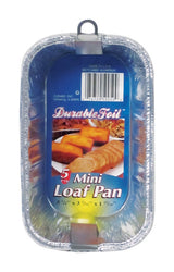 Home Plus Durable Foil 3-3/16 in. W X 5-5/8 in. L Mini Loaf Pan Silver 5 pk, Pack of 12