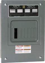 Square D QO QO612L100FCP Load Center, 100 A, 6-Space, 12-Circuit, Main Lug, NEMA 1 Enclosure, Plug, Gray