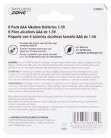 PowerZone LR03-8P-DB Battery, 1.5 V Battery, AAA Battery, Zinc, Manganese Dioxide, and Potassium Hydroxide, Pack of 12