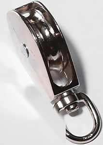 Baron 0173ZD-1-1/4 Swivel Eye Pulley, 5/16 in Rope, 1-1/4 in Sheave, Cadmium