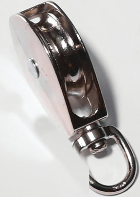 Baron 0173ZD-1-1/4 Swivel Eye Pulley, 5/16 in Rope, 1-1/4 in Sheave, Cadmium