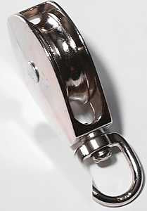 Baron 0173ZD-1-1/2 Swivel Eye Pulley, 5/16 in Rope, 1-1/2 in Sheave, Cadmium
