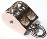 Baron 0178ZD-1-1/2 Rope Pulley, Double Swivel Eye, 5/8 in Dia Eye, 5/16 in Rope, 1-1/2 in Sheave, Cadmium