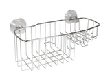 InterDesign Reo Power Lock Silver Stainless Steel Shower Basket
