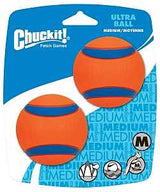 Chuckit! 17001 Dog Toy, Ball, M, Rubber, 2-1/2 in Dia, Pack of 2