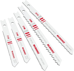 Milwaukee 49-22-1168 Jig Saw Blade Assortment, 5-Piece, U-Shank, Bi-Metal