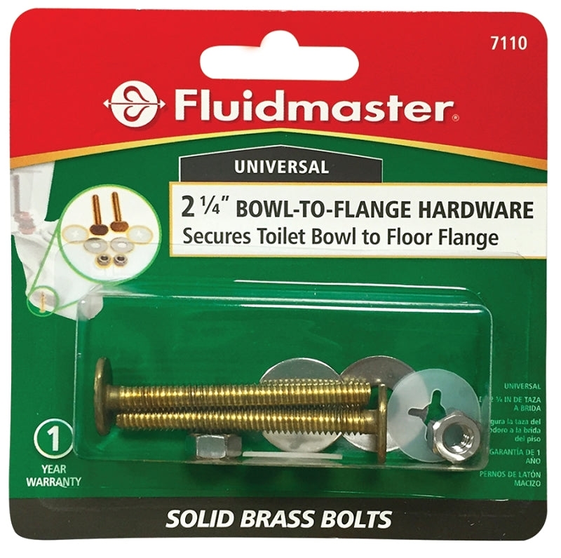 Fluidmaster 7110 Bowl-to-Floor Bolt, 2-1/4 in L Dimensions, Brass ...