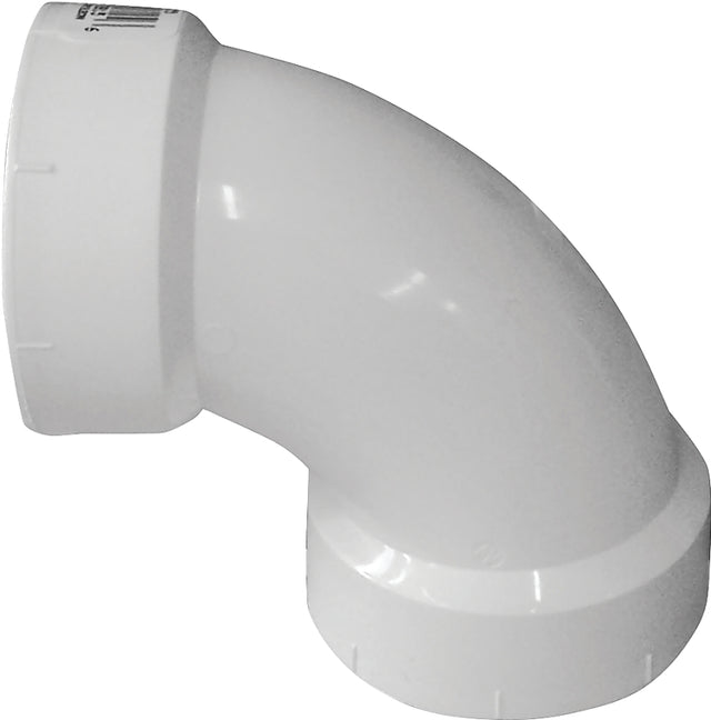 Canplas 192256 Sanitary Pipe Elbow, 6 in, Hub, 90 deg Angle, PVC