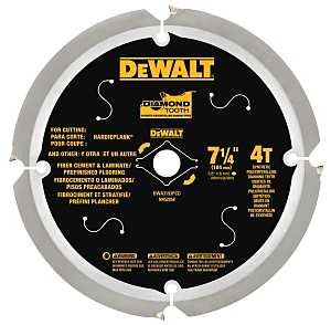 DEWALT DWA3193PCD/DW3193 Circular Saw Blade, 7-1/4 in Dia, 5/8 in Arbor, 4-Teeth, Polycrystalline Cutting Edge