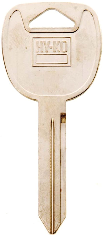 Hy-Ko 11010B102 Key Blank, Brass, Nickel, For: Automobiles, Many General Motors Vehicles, Pack of 10