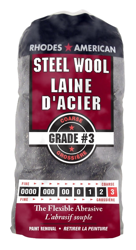 Homax 10121158 Steel Wool, #3 Grit, Coarse, Gray
