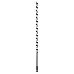 Irwin 3043005 Auger Drill Bit, 1/2 in Dia, 17 in OAL, Twist Flute, 1-Flute, 3/8 in Dia Shank, Quick-Change Impact Shank