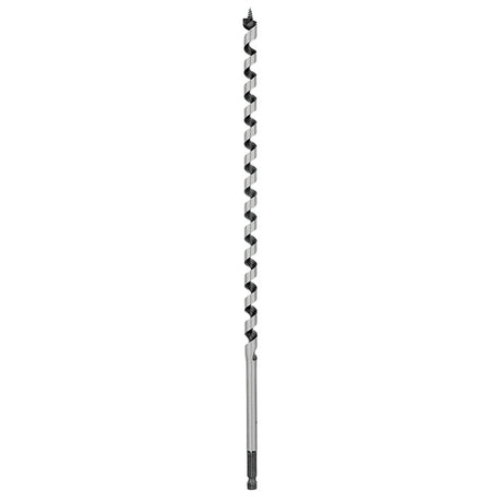 Irwin 3043005 Auger Drill Bit, 1/2 in Dia, 17 in OAL, Twist Flute, 1-Flute, 3/8 in Dia Shank, Quick-Change Impact Shank