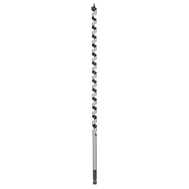 Irwin 3043005 Auger Drill Bit, 1/2 in Dia, 17 in OAL, Twist Flute, 1-Flute, 3/8 in Dia Shank, Quick-Change Impact Shank