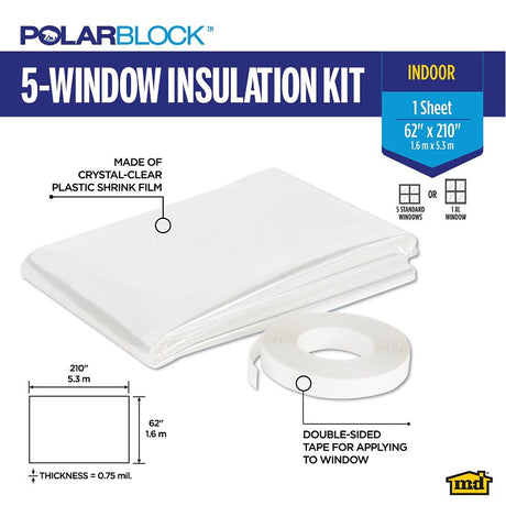 M-D 04200 Window Insulation Kit, 62 in W, Clear