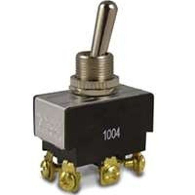 Gardner Bender GSW-15 Toggle Switch, 10, 20 A, 125/227 V, 2-Position, DPDT, Screw Terminal, 1/2 in Panel Cutout, Chrome