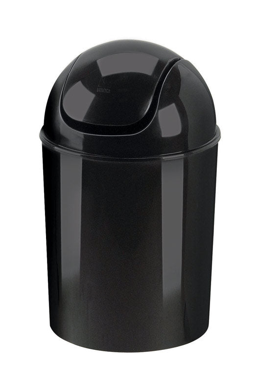 Umbra 1.25 gal Black Plastic Swing-Top Wastebasket, Pack of 6