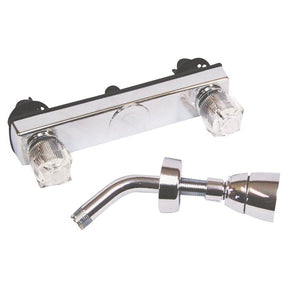 US Hardware P-008PN Shower Faucet, Plastic, Chrome-Plated, 2-Handle