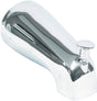US Hardware P-526C Bathtub Spout with Diverter, 12.63 in L, 1/2 in Connection, NPT, Plastic, Chrome Plated