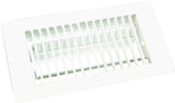 US Hardware V-056IWB Floor Register, 4 in W Duct Opening, 8 in H Duct Opening, 1-5/16 in L, Steel, White
