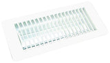US Hardware V-057IWB Floor Register, 4 in W Duct Opening, 10 in H Duct Opening, 1-5/16 in L, Steel, White