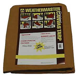 Dize Weathermaster CA0608D Tarpaulin, 8 ft L, 6 ft W, Canvas, Tan