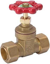 B & K ProLine Series 100-803NL Gate Valve, 1/2 in Connection, Compression, 125, 200 psi Pressure, Brass/Bronze Body