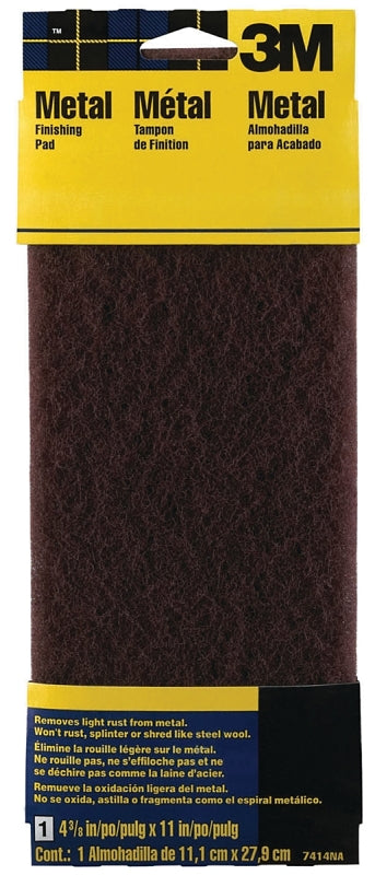 3M 7414 Stripping Pad, Maroon, 11 in L, 4-3/8 in W, Medium
