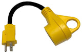 US Hardware RV-801B Adapter, 15, 30 A, 125 V, Male Plug, Female, 12 AWG Cable