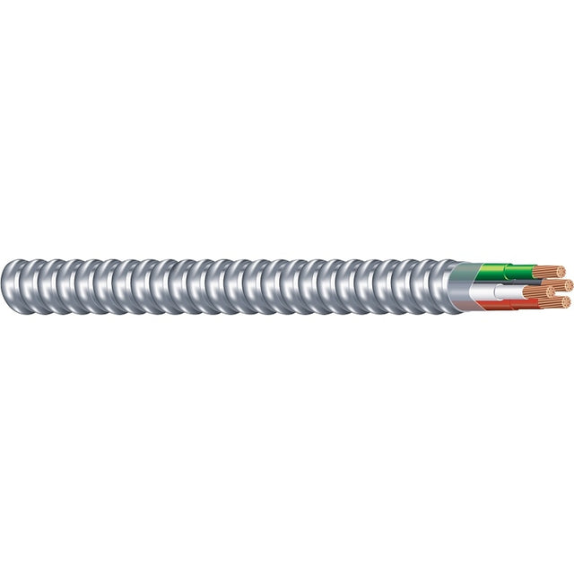 Southwire Armorlite 68583421 Armored Cable, 12 AWG Cable, 3 -Conductor, Copper Conductor, THHN/THWN Insulation