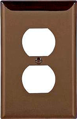 Eaton Wiring Devices PJ8B Series Duplex and Single Receptacle Wallplate, Mid-Size, 4-7/8 in L, 3-1/8 in W, 1-Gang, Brown, Pack of 25