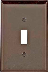 Eaton Wiring Devices PJ1B Wallplate, 4-1/2 in L, 2-3/4 in W, 1 -Gang, Polycarbonate, Brown, High-Gloss, Pack of 25
