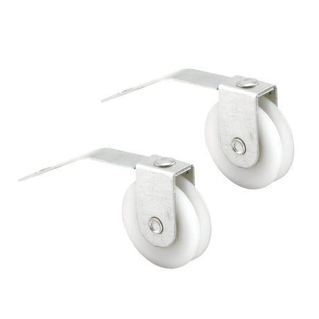 Prime-Line B 609 Roller Assembly, 1 in Dia Roller, 1/4 in W Roller, Nylon/Steel, White, 2-Roller