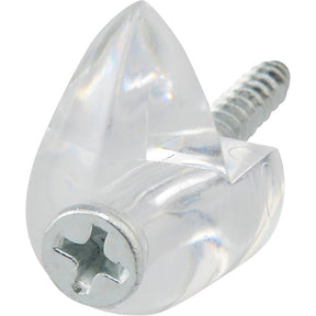 OOK 53203 Mirror Clip Set, 1/4 in L Dimensions, 20 lb, Plastic, Clear, Wall, 4/PK, Pack of 12