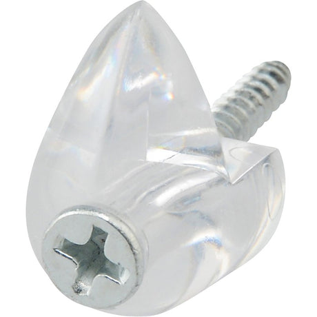 OOK 53203 Mirror Clip Set, 1/4 in L Dimensions, 20 lb, Plastic, Clear, Wall, 4/PK, Pack of 12