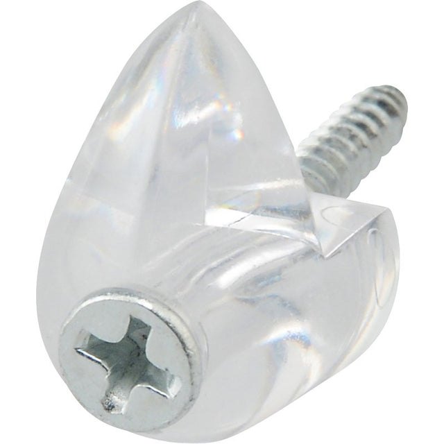 OOK 53203 Mirror Clip Set, 1/4 in L Dimensions, 20 lb, Plastic, Clear, Wall, 4/PK, Pack of 12