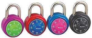 Master Lock 1530DCM Padlock, Non-Resettable Combination Key, 9/32 in Dia Shackle, 3/4 in H Shackle, Steel Shackle, Pack of 4