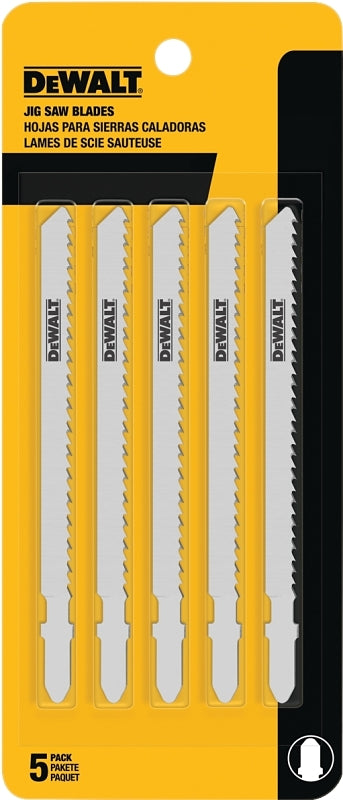 DEWALT DW3753-5 Jig Saw Blade, 1/4 in W, 6 TPI