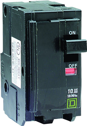 Square D QO QO260CP Circuit Breaker, Mini, 60 A, 2-Pole, 120/240 VAC, 48 VDC, Plug, Black